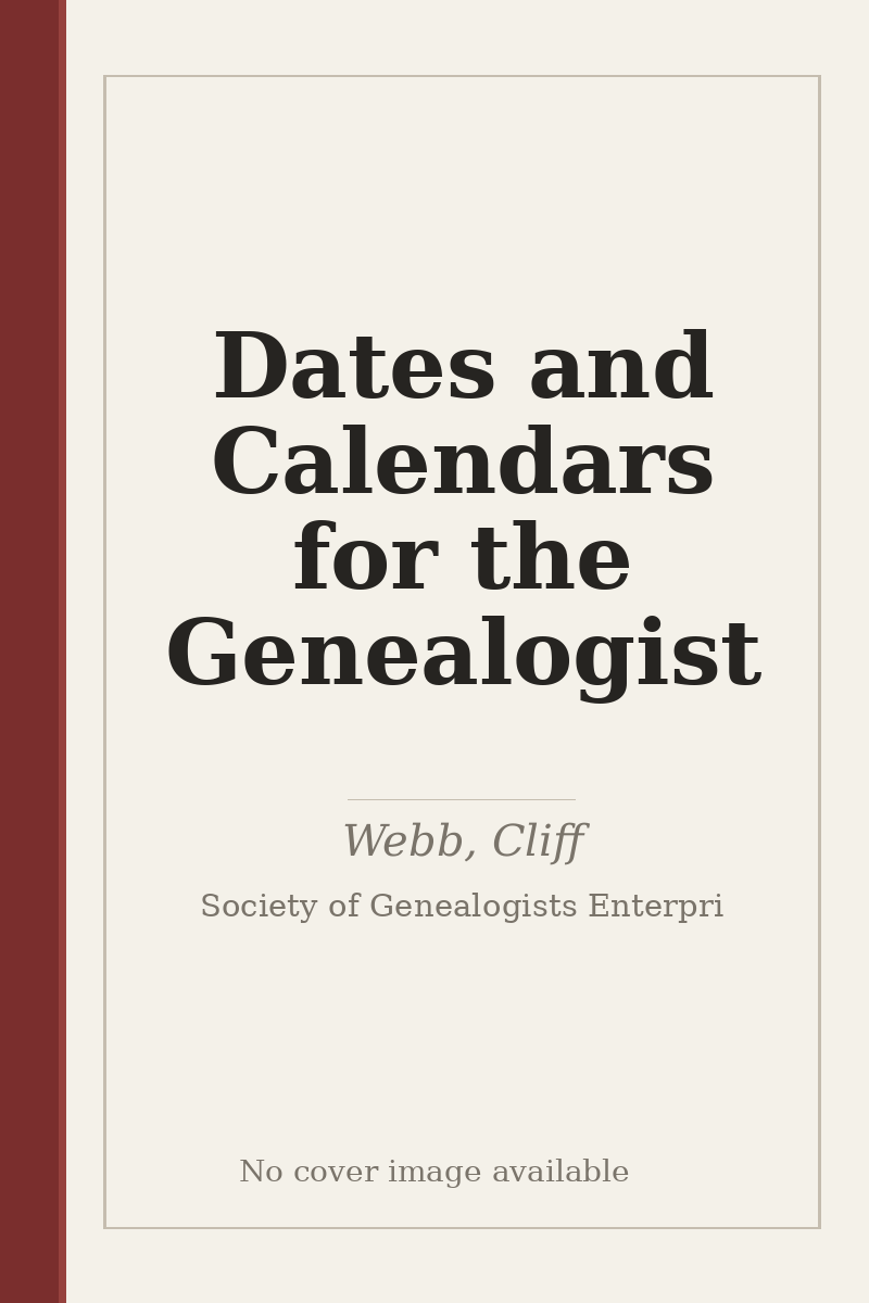 Dates and Calendars for the Genealogist - no cover image available
