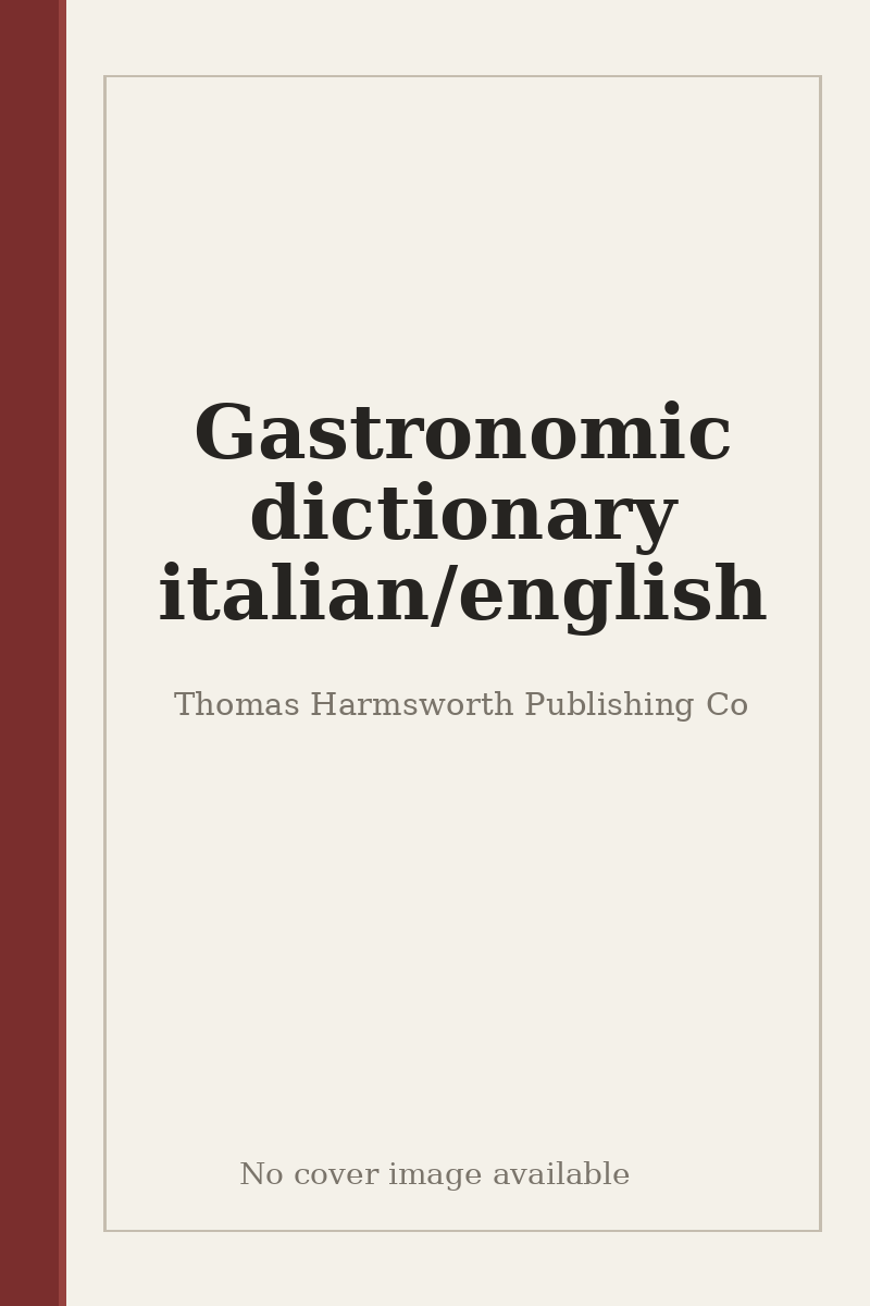 Gastronomic dictionary italian/english - no cover image available