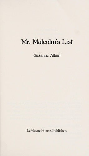 Mr. Malcolm's List