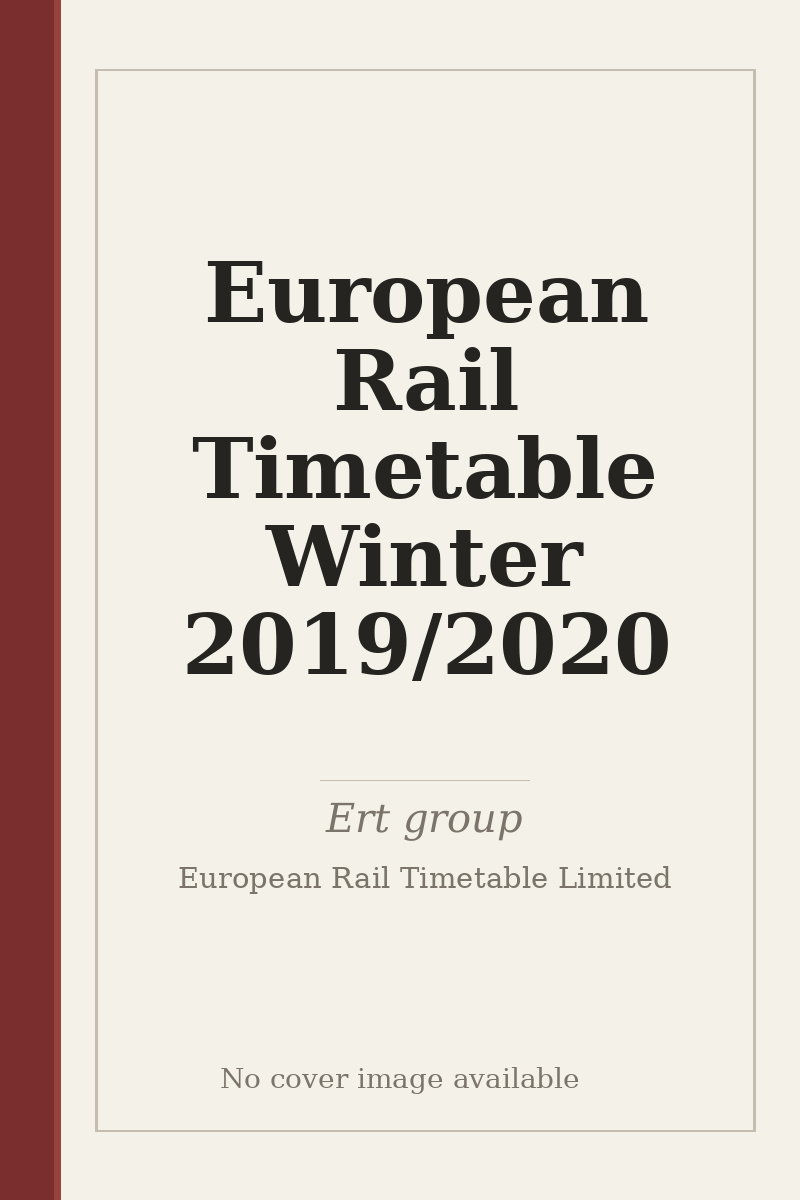 European Rail Timetable Winter 2019/2020 - no cover image available