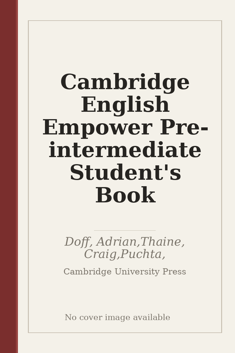 Cambridge English Empower Pre-intermediate Student's Book - no cover image available