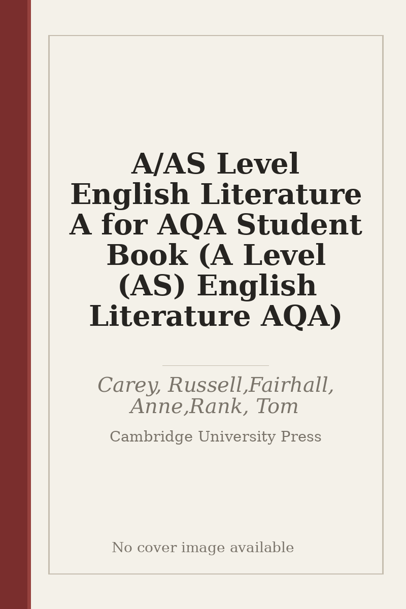 A/AS Level English Literature A for AQA Student Book (A Level (AS) English Literature AQA) - no cover image available