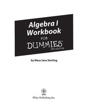Algebra I Workbook For Dummies 2e