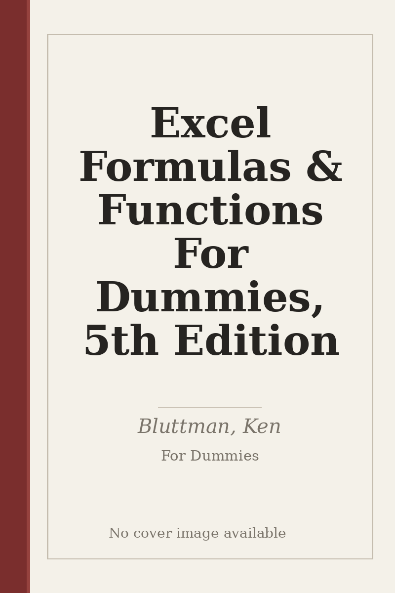 Excel Formulas & Functions For Dummies, 5th Edition - no cover image available
