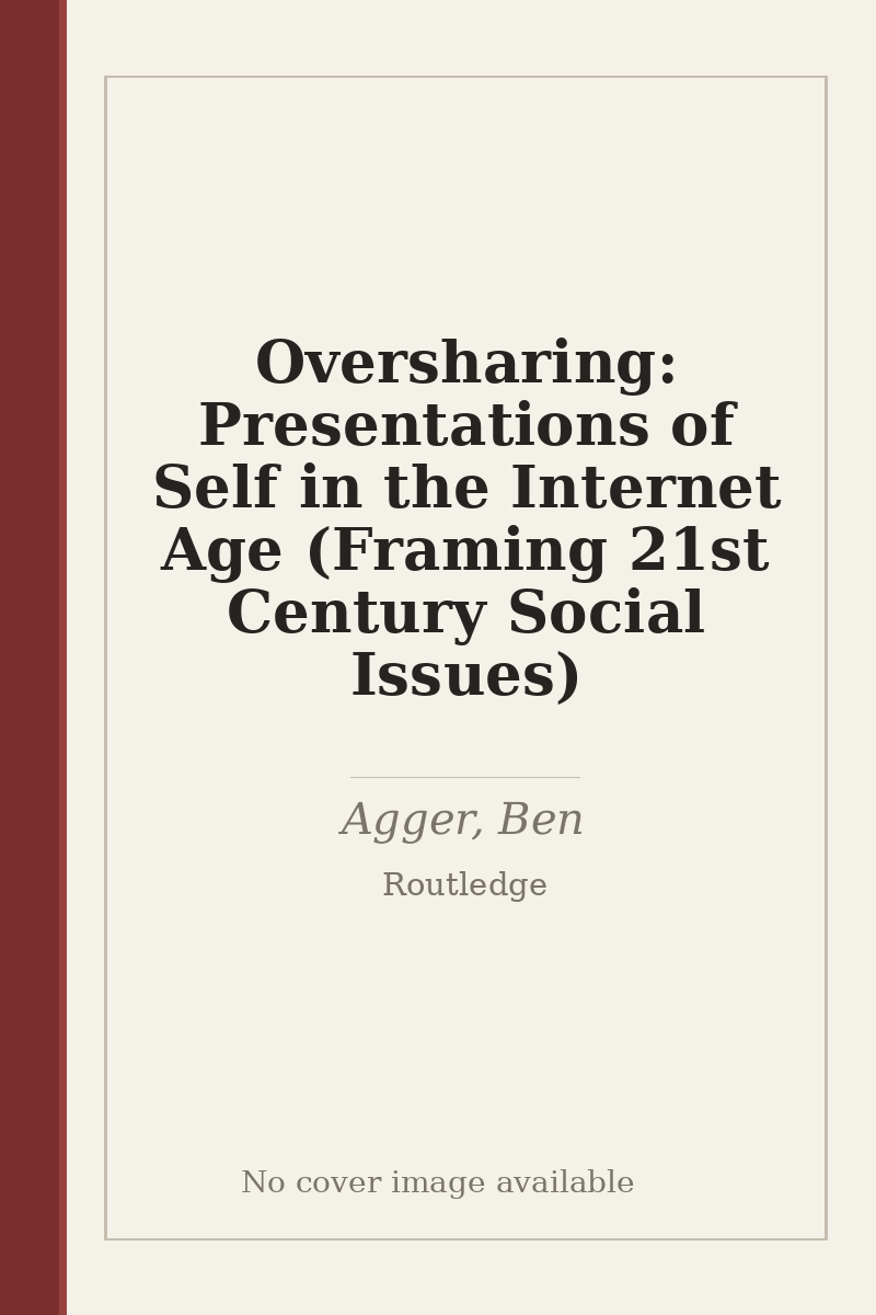Oversharing: Presentations of Self in the Internet Age (Framing 21st Century Social Issues) - no cover image available