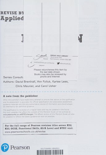 Pearson REVISE BTEC National Applied Science Revision Guide: (with free online Revision Guide) for home learning, 2021 assessments and 2022 exams
