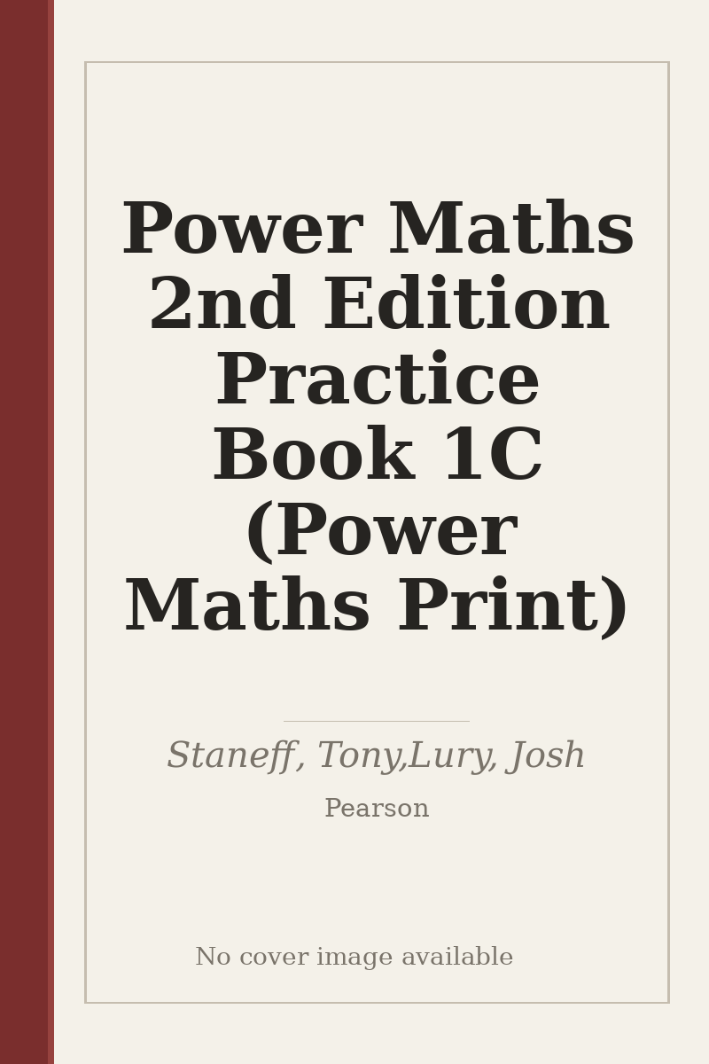 Power Maths 2nd Edition Practice Book 1C (Power Maths Print) - no cover image available