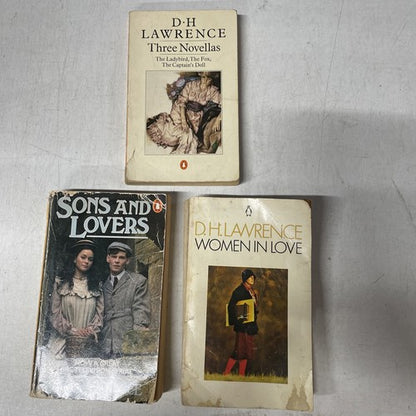 3x D H Lawrence Penguin Classics ORANGE Vintage Book Bundle Set
