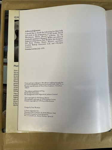 With Henry Moore (Gemma Levine - Book Club Associates, 1979)