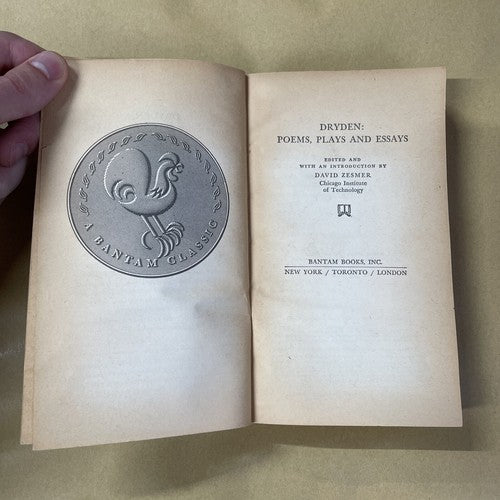 Dryden: Poems, Plays and Essays (Bantam - 1967)