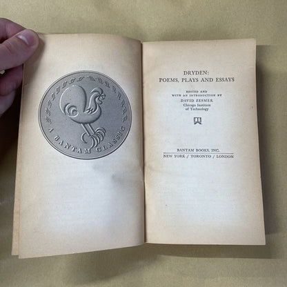 Dryden: Poems, Plays and Essays (Bantam - 1967)