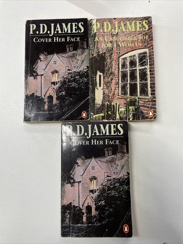 3x P.D.James Penguin Orange Vintage Book Bundle