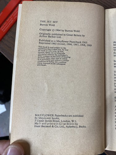 Burton Wohl: The Jet Set Paperback Mayflower 1969