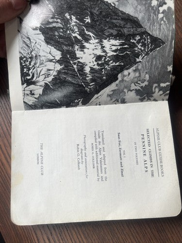 Alpine Club Guide Book Volume I Pennine Alps R G Collomb