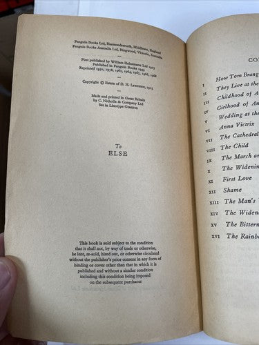 D H Lawrence - The Rainbow, Vintage Penguin 1968