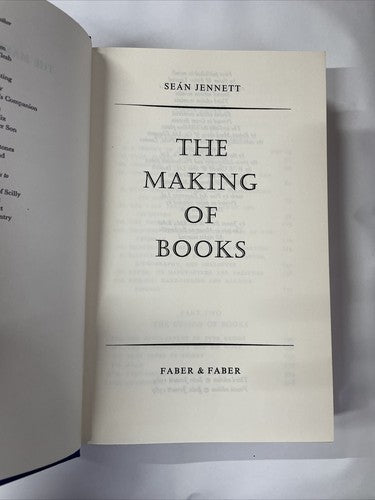 Sean Jennett The Making of Books HB Faber 1967