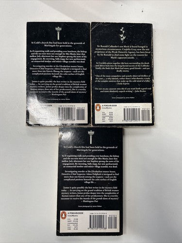 3x P.D.James Penguin Orange Vintage Book Bundle