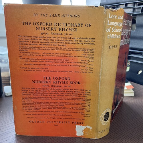 The Lore and Language of Schoolchildren, Iona Peter Opie - 1959 Oxford