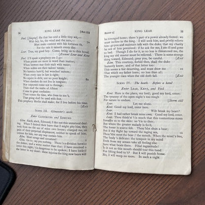 3x Plain Text Shakespeare: King Lear, The Tempest, Anthony And Cleopatra - 1930s