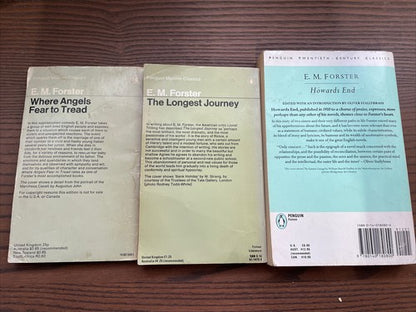 3x E M Forster Penguin Classics ORANGE Vintage Book Bundle Set