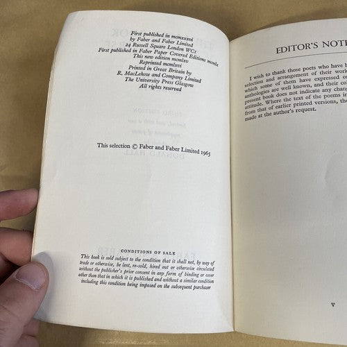 The Faber Book Of Modern Verse(Paperback Book)Michael Robbins-1965-Acceptable