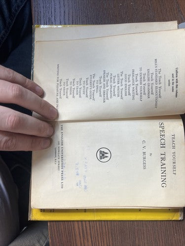 Teach Yourself Speech Training (C. V. Burgess - 1960) EUP