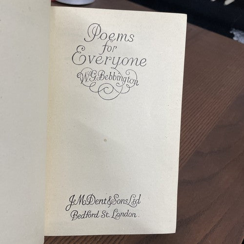 Poems For Everyone (W G Bebbington - Dent & Sons, 1947)