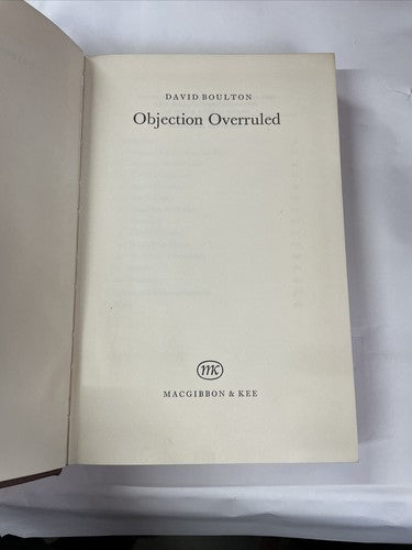 Objection overruled (Boulton, David - 1967)