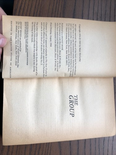 Acceptable - The Group - McCarthy, Mary 1964 Signet