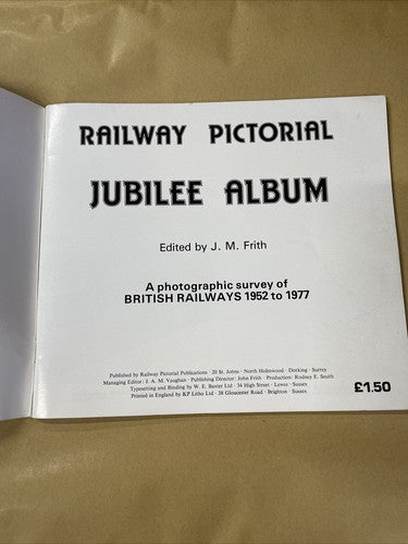 RAILWAY PICTORIAL JUBILEE ALBUM J. M. FRITH PAPERBACK 