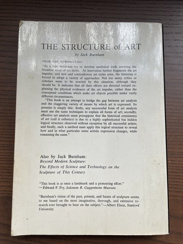 The Structure of Art by Jack Burnham, 1973 (Good condition)
