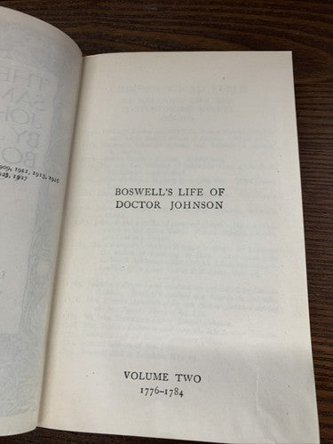 THE LIFE OF SAMUEL JOHNSON VOL II 1776-1784 JAMES BOSWELL 1927