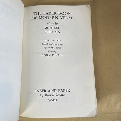 The Faber Book Of Modern Verse(Paperback Book)Michael Robbins-1965-Acceptable