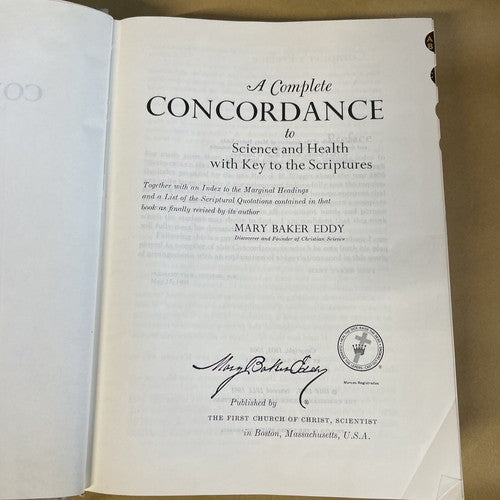 A Complete Concordance to the Writings of Mary Baker Eddy 1961