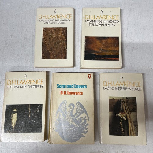 5x D H Lawrence Penguin Classics ORANGE Vintage Book Bundle Set