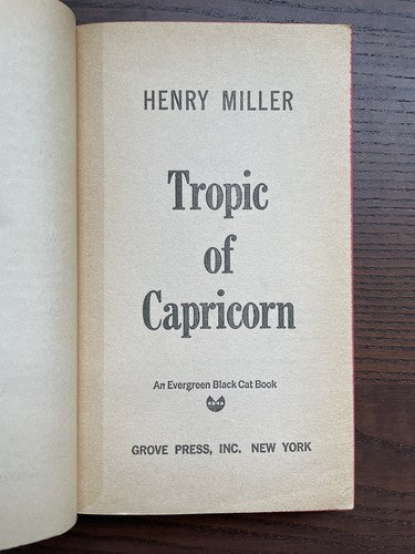 Tropic of Capricorn - Henry Miller, Grove Press Paperback Book 1961