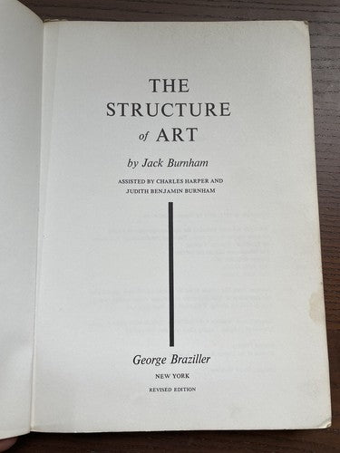 The Structure of Art by Jack Burnham, 1973 (Good condition)