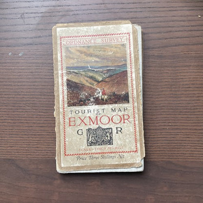 Ordnance Survey Tourist Map of Exmoor 1930