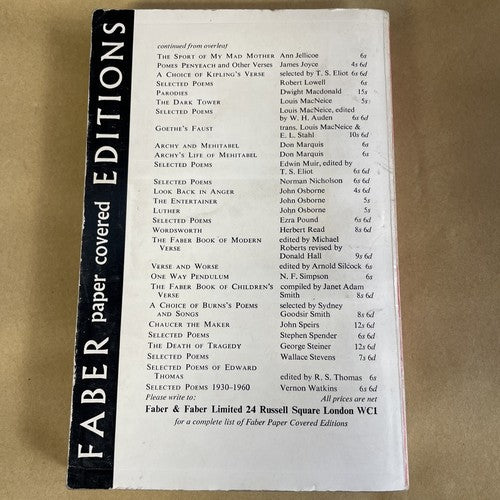 The Faber Book Of Modern Verse(Paperback Book)Michael Robbins-1965-Acceptable