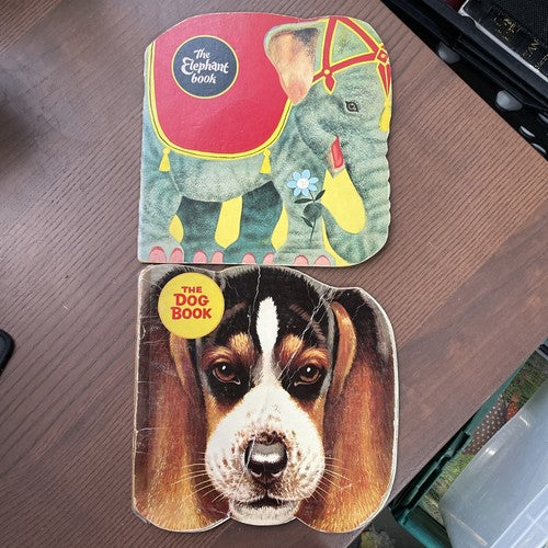 2x Golden Pleasure Books: The Elephant Book, The Dog Book - 1965/1966