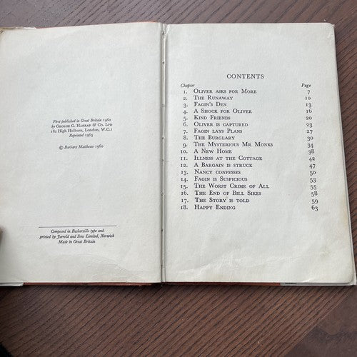 The Children's Oliver Twist, Barbara Matthews - 1963 Harrap & Co, w DustJacket