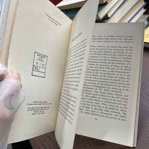 The White Notebook, Andre Gide - Peter Owen, 1967, Hardcover Ex Library
