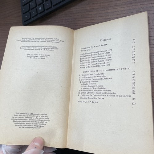 The Communist Manifesto by Marx & Engels - Pub: Pelican/Penguin 1967 PB Book