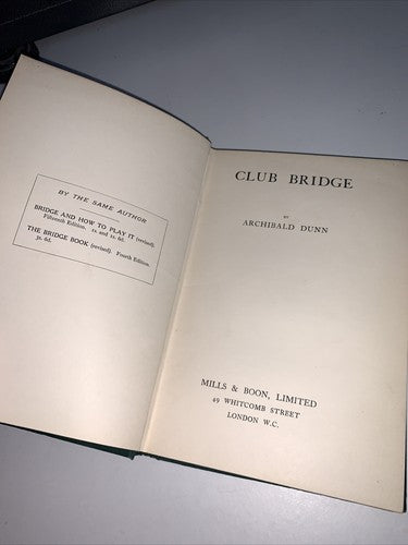 Club Bridge by Archibald Dunn (Mills and Boon)