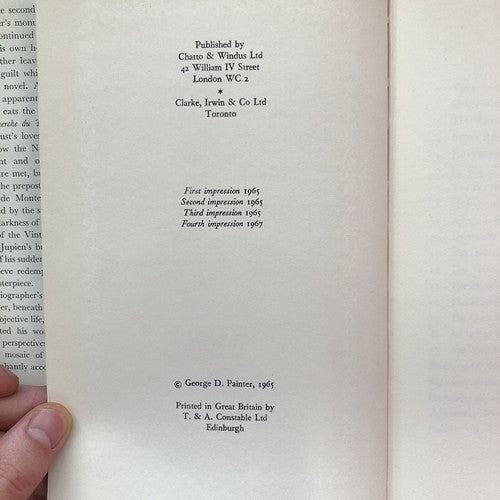 Marcel Proust A Biography Volumes 1 & 2 George Painter (1966)