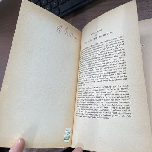 The Communist Manifesto by Marx & Engels - Pub: Pelican/Penguin 1967 PB Book