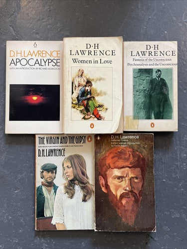5x D.H.Lawrence Penguin Orange Vintage Book Set