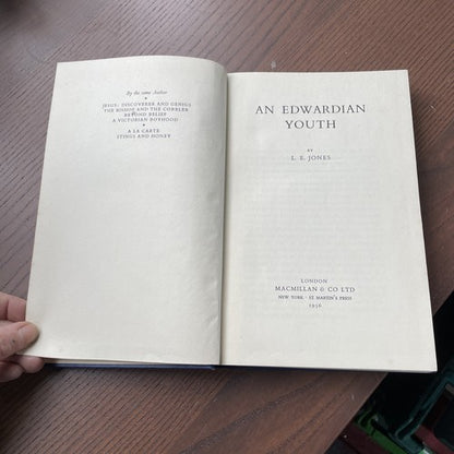 An Edwardian Youth (L.E. Jones - 1956, Macmillan)