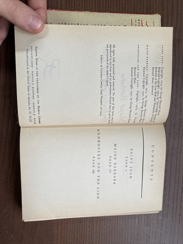 BERNARD SHAW'S SAINT JOAN, MAJOR BARBARA, ANDROCLES AND THE LION 1956 (MODERN LI