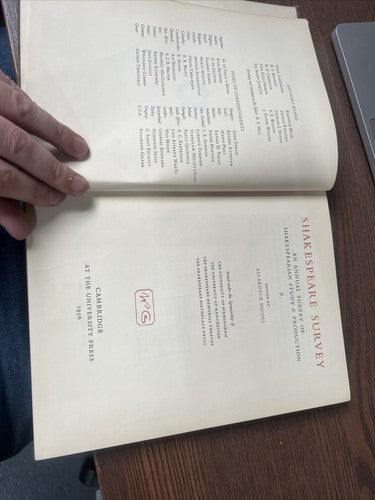 Shakespeare Survey: Volume 9, Hamlet 1956 Hamlet Cambridge HB